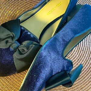 Blue Velvet Flats